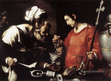 La Charité de St Lawrence italien Baroque Bernardo Strozzi Peinture à l'huile